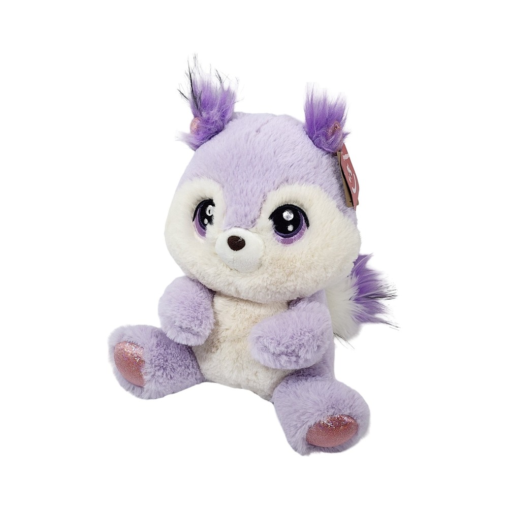 Aurora YooHoo & Friends Purple Squirrel Plush Large Eyes Glitter Paws 9 inch